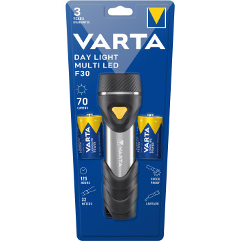 Varta Day Light Multi LED F30 Czarny, Srebrny, Żółty Latarka ręczna