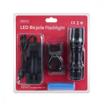 Latarka rowerowa Cree 200 lumen LED Energy + ładowarka zestaw MCE175