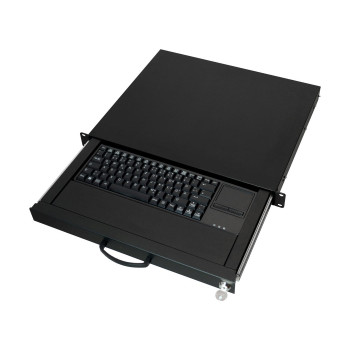 aixcase 19" Rack 1U Tastatur DE Touchpad USB schwarz