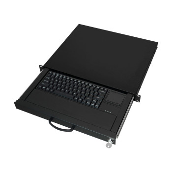 aixcase 19" Rack 1U Tastatur US Touchpad USB schwarz
