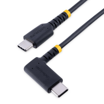StarTech.com 1Ft (30Cm) Usb C Charging Cable Right Angle - 60W Pd 3A - Heavy Duty Fast Charge Usb-C Cable - Black Usb 2.0 Type-C