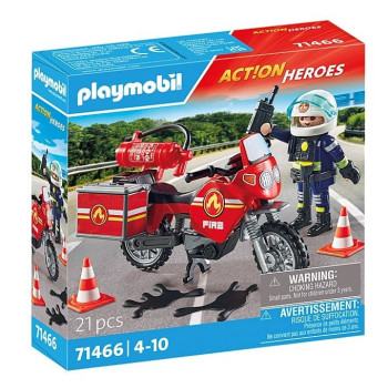 Zestaw z figurką Action Heroes 71466 Motocykl straży pożarnej na miejscu wypadku