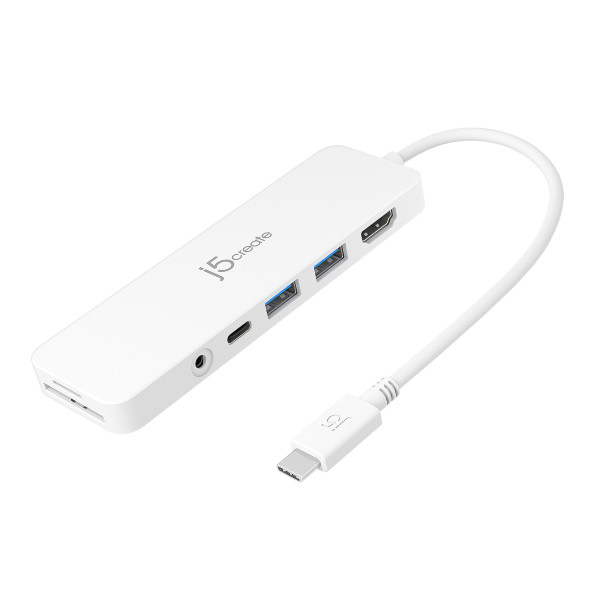j5create JCD373 USB 3.2 Gen 1 (3.1 Gen 1) Type-C Biały j5create JCD373 USB 3.2 Gen 1 (3.1 Gen 1) Type-C Biały