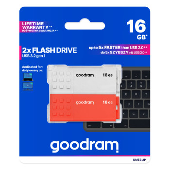 Goodram 2-PACK UME3-0160MXR11-2P pamięć USB 32 GB USB Typu-A 3.2 Gen 1 (3.1 Gen 1) Czarny, Czerwony, Biały, Żółty