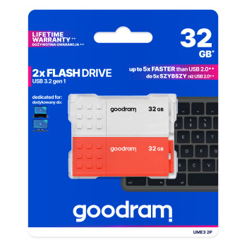 Goodram 2-PACK UME3-0320MXR11-2P pamięć USB 64 GB USB Typu-A 3.2 Gen 1 (3.1 Gen 1) Czarny, Czerwony, Biały, Żółty