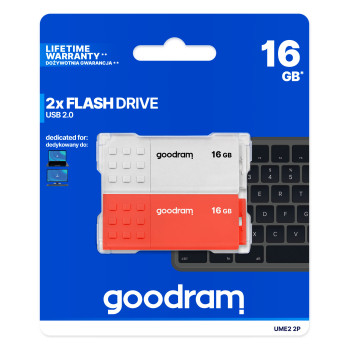Goodram 2-PACK UME2-0160MXR11-2P pamięć USB 32 GB USB Typu-A 3.2 Gen 1 (3.1 Gen 1) Czarny, Czerwony, Biały, Żółty