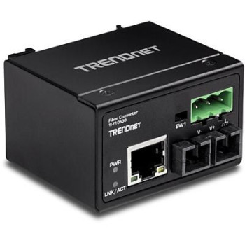 TrendNET Hardened Industrial 100Base-FX Single-mode SC Fiber Converter (30KM) Fiber Converter Hardened Industrial (30 km, 18.6 m
