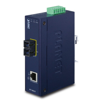 Planet IP30 Slim type Industrial Fast Ethernet Media Converter SC MM (-40 to 75 degree C)