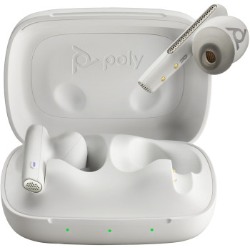 POLY Słuchawki douszne Voyager Free 60 UC M w kolorze białego piasku + adapter USB-C BT700 + podstawowe etui z ładowarką