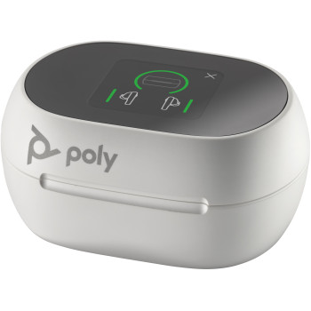 POLY Słuchawki douszne Voyager Free 60+ UC M w kolorze białego piasku + adapter USB-A BT700 + etui z ładowarką i ekranem