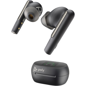 POLY Słuchawki douszne Voyager Free 60+ UC M w kolorze głębokiej czerni + adapter USB-C BT700 + etui z ładowarką i ekranem