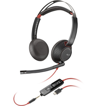 POLY Zestaw słuchawkowy Blackwire 5220 Stereo USB-C + wtyczka 3,5 mm + przejściówka USB-C A