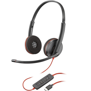 POLY Stereofoniczny zestaw słuchawkowy Blackwire C3220 USB-C czarny + futerał (opakowanie zbiorcze)