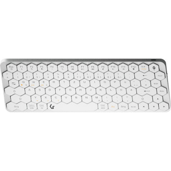 KeySonic KSK-5020BT-S klawiatura Bluetooth QWERTZ Niemiecki Aluminium, Biały
