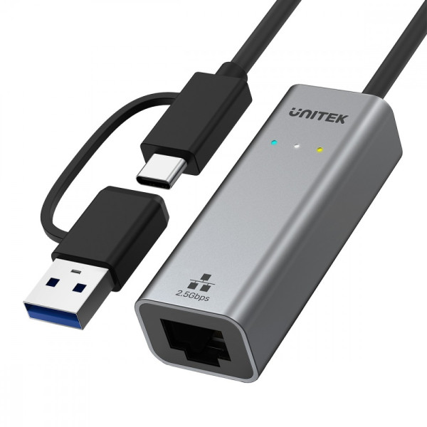 Adapter USB-A/C 3.1 GEN1 RJ45, 2,5 Gbps, U1313C Adapter USB-A/C 3.1 GEN1 RJ45, 2,5 Gbps, U1313C