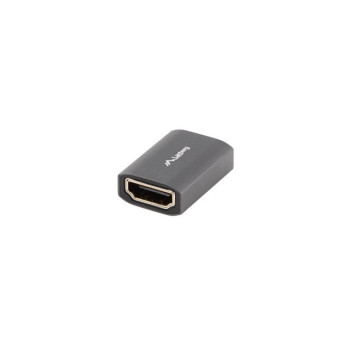 Adapter HDMI(F)-HDMI(F) 8K beczka srebrna aluminium