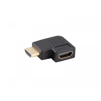 Adapter HDMI(M)-HDMI(F) 4K katowy lewo czarny AD-HDMI-05