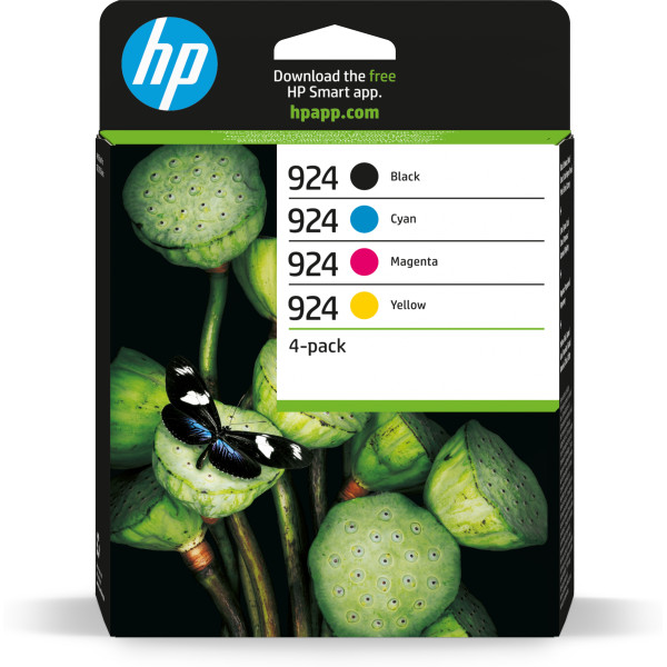 HP Zestaw 4 wkładów z tuszem CMYK 924 HP Zestaw 4 wkładów z tuszem CMYK 924