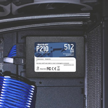 SSD PATRIOT P210 512GB SATA 3.0 Write speed 430 MBytes/sec Read speed 520 MBytes/sec 2,5" TBW 240 TB P210S512G25