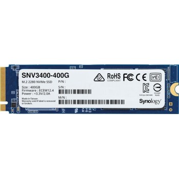 SSD SYNOLOGY SNV3400 400GB M.2 PCIE NVMe Write speed 550 MBytes/sec Read speed 3100 MBytes/sec 3.5mm TBW 500 TB MTBF 1800000 hou
