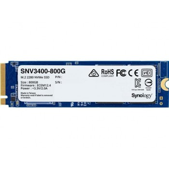 SSD SYNOLOGY SNV3400 800GB M.2 PCIE NVMe Write speed 1000 MBytes/sec Read speed 3100 MBytes/sec 3.5mm TBW 988 TB MTBF 1800000 ho
