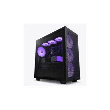 NZXT skříň H7 Flow RGB edition / ATX / 3x 140 mm fan / USB-C / 2x USB / prosklená bočnice / mesh panel / RGB / černá