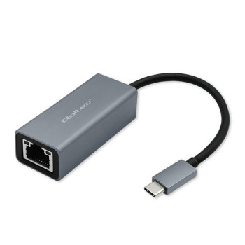 Kabel adapter Qoltec USB-C na RJ45 Ethernet 1000Mb/s Aluminiowa obudowa