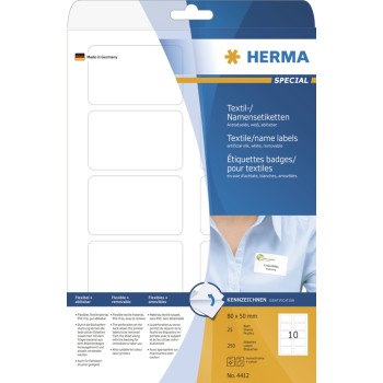 HERMA Namensetik. A4 80x50 mm trennbar weiß ablösbar 250 St.