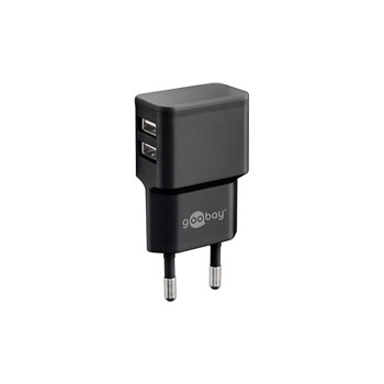 Goobay Napájecí a nabíjecí adaptér 230V na 2x USB, max.2,4A, černý