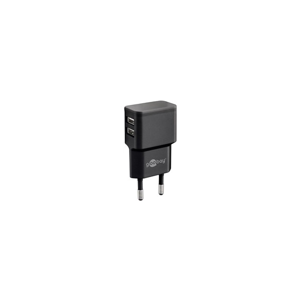 Goobay Napájecí a nabíjecí adaptér 230V na 2x USB, max.2,4A, černý Goobay Napájecí a nabíjecí adaptér 230V na 2x USB, max.2,4A, černý