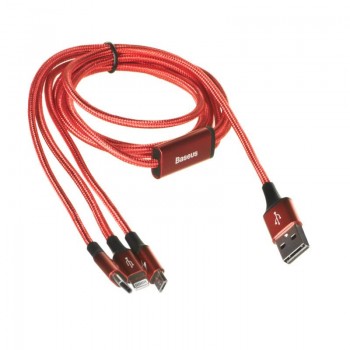 CABLE LIGHTNING TO 3IN1/RED CAMLT-SU09 BASEUS
