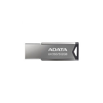 ADATA Flash Disk 512GB UV350, USB 3.2 Dash Drive, tmavě stříbrná textura kov