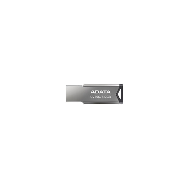 ADATA Flash Disk 512GB UV350, USB 3.2 Dash Drive, tmavě stříbrná textura kov ADATA Flash Disk 512GB UV350, USB 3.2 Dash Drive, tmavě stříbrná textura kov