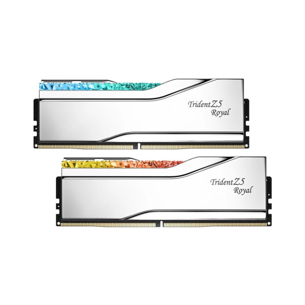 Pamięć PC - DDR5 32GB (2x16GB) Trident Z5 Royal RGB 7200MHz CL34 XMP3 Srebrna Pamięć PC - DDR5 32GB (2x16GB) Trident Z5 Royal RGB 7200MHz CL34 XMP3 Srebrna