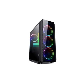 VeinX case Mars MAR01A Mid Tower, bez zdroje, 3xUSB, průhledná bočnice, 4xARGB Fan 120mm, černá