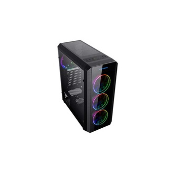 VeinX case Mars MAR01A Mid Tower, bez zdroje, 3xUSB, průhledná bočnice, 4xARGB Fan 120mm, černá
