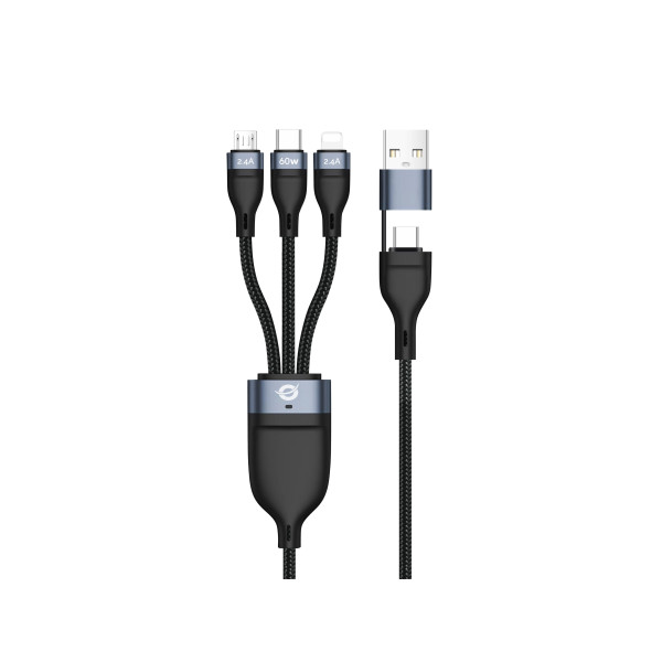 Conceptronic ETTA05B15 kabel USB USB 2.0 1,5 m USB C USB C Micro-USB B Lightning Czarny Conceptronic ETTA05B15 kabel USB USB 2.0 1,5 m USB C USB C Micro-USB B Lightning Czarny