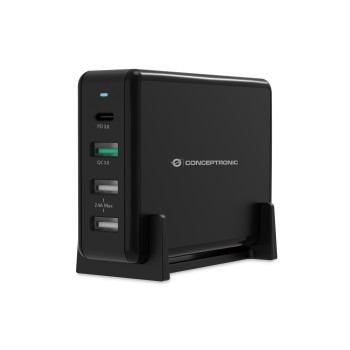 Conceptronic OZUL01B ładowarka do urządzeń przenośnych Uniwersalne Czarny Prąd przemienny Szybkie ładowanie Wewnętrzna