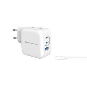 Conceptronic ALTHEA17W ładowarka do urządzeń przenośnych Uniwersalne Biały Prąd przemienny Szybkie ładowanie Wewnętrzna