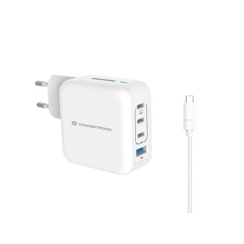 Conceptronic ALTHEA18W ładowarka do urządzeń przenośnych Uniwersalne Biały Prąd przemienny Szybkie ładowanie Wewnętrzna