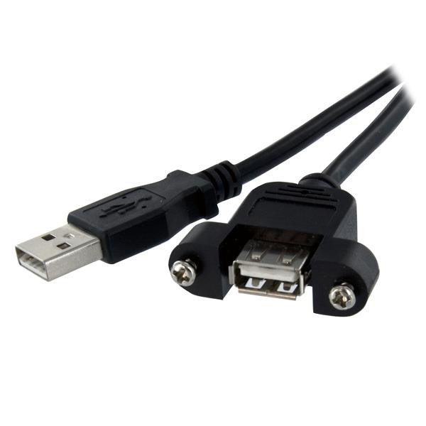 StarTech.com USBPNLAFAM3 kabel USB USB 2.0 0,9 m USB A Czarny StarTech.com USBPNLAFAM3 kabel USB USB 2.0 0,9 m USB A Czarny