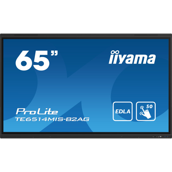 iiyama PROLITE TE6514MIS-B2AG Płaski panel Digital Signage 165,1 cm (65") LCD Wi-Fi 435 cd m² 4K Ultra HD Czarny Ekran dotykowy iiyama PROLITE TE6514MIS-B2AG Płaski panel Digital Signage 165,1 cm (65") LCD Wi-Fi 435 cd m² 4K Ultra HD Czarny Ekran dotykowy