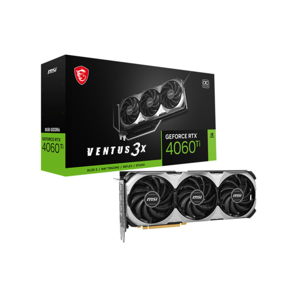MSI VENTUS GeForce RTX 4060 Ti 3X E 8G OC NVIDIA 8 GB GDDR6 MSI VENTUS GeForce RTX 4060 Ti 3X E 8G OC NVIDIA 8 GB GDDR6