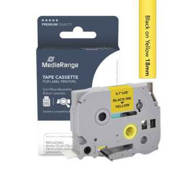 MediaRange Schriftbandka. Brother TZ-641TZe-641 18mm 8m sw