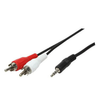 LogiLink 1x3.5mm - 2xRCA, 5m audio cable 3.5mm Black h St/St 5.00m
