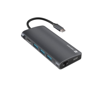 Stacja dokująca USB Natec Fowler 2 V2 Multiport USB-C - HUB USB 3.0 3x, Hdmi 4k, USB-C, RJ45, SD, Micro SD