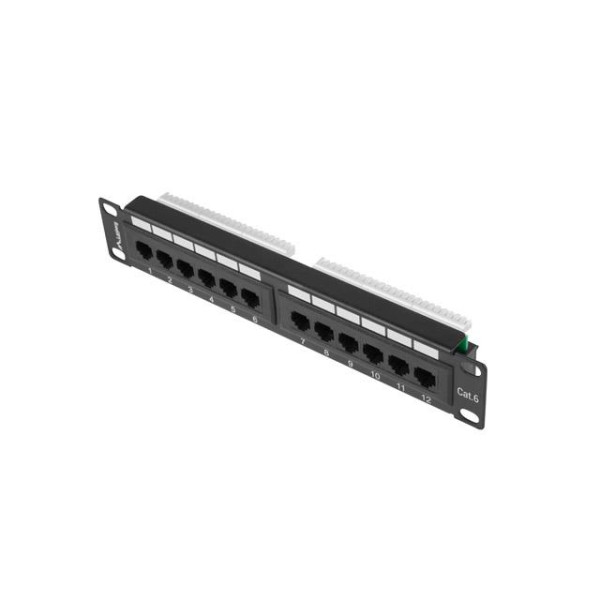 Patch panel Lanberg PPU6-9012-B 12 port 1U 10" kat.6 czarny Patch panel Lanberg PPU6-9012-B 12 port 1U 10" kat.6 czarny