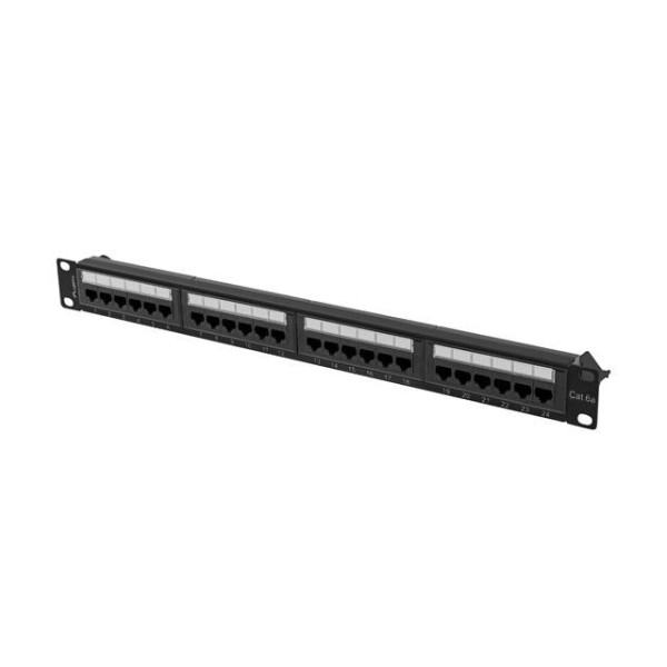 Patch panel Lanberg 24 port 1U kat.6A czarny Patch panel Lanberg 24 port 1U kat.6A czarny