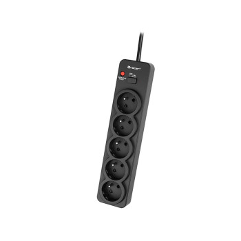 Listwa zasilająca PowerGuard PRO 1.8m (5 gniazd, 1 włącznik) czarna