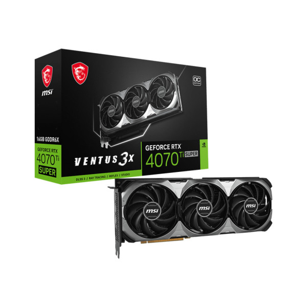 MSI VENTUS GeForce RTX 4070 Ti SUPER 16G 3X OC NVIDIA 16 GB GDDR6X MSI VENTUS GeForce RTX 4070 Ti SUPER 16G 3X OC NVIDIA 16 GB GDDR6X